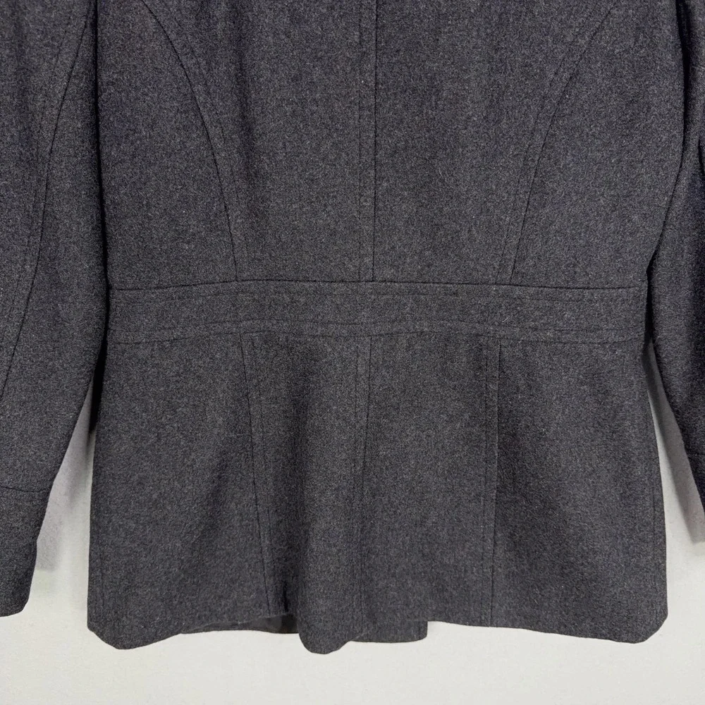 Michael Kors Coat Womens Small Gray Wool Blend Peacoat Double Breasted Jacket